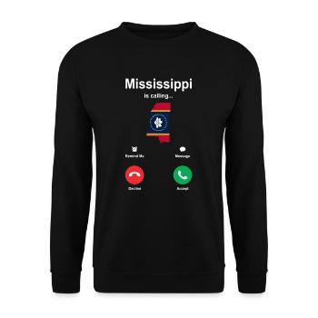 Visit to Mississippi Gift - Unisex Sweatshirt - black - Front - Alina (178cm) & Michal (187cm)