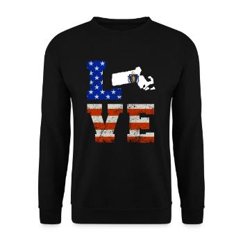 Cadeau d’amour massachusetts - Sweat-shirt Unisexe - noir - Devant - Alina (178cm) & Michal (187cm)