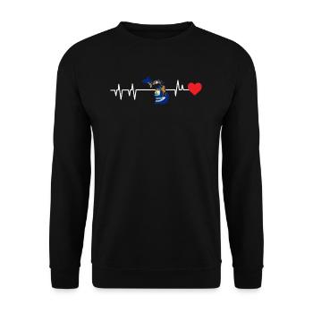 Michigan heartbeat gift - Unisex Sweatshirt - black - Front - Alina (178cm) & Michal (187cm)