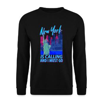 Cadeau de la ville de New York - Sweat-shirt Unisexe - noir - Devant - Alina (178cm) & Michal (187cm)