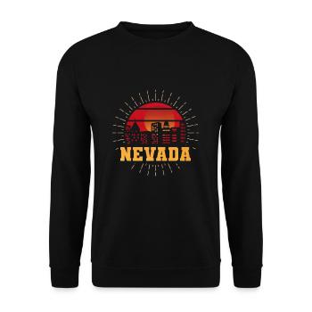 Nevada Pride State Mountain - Unisex Pullover - Schwarz - Vorne - Alina (178cm) & Michal (187cm)