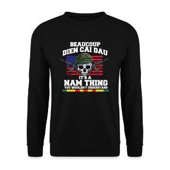 Vietnam Veteran USA Geschenk - Unisex Pullover - Schwarz - Vorne - Alina (178cm) & Michal (187cm)