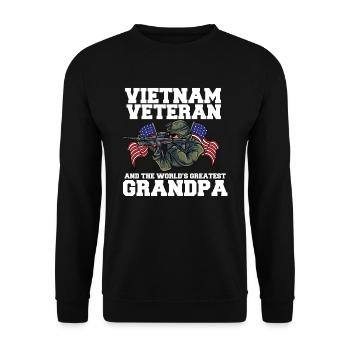 Vietnam Veteran USA Geschenk - Unisex Pullover - Schwarz - Vorne - Alina (178cm) & Michal (187cm)
