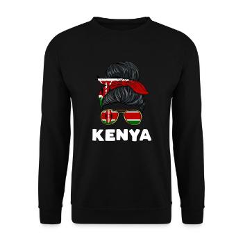 Kenia Mädchen - Unisex Pullover - Schwarz - Vorne - Alina (178cm) & Michal (187cm)