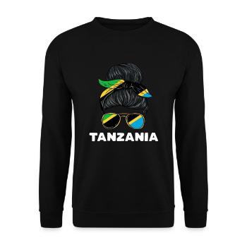 Tansania Girl - Unisex Pullover - Schwarz - Vorne - Alina (178cm) & Michal (187cm)