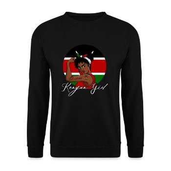 Unzerbrechliches kenianisches Mädchen - Unisex Pullover - Schwarz - Vorne - Alina (178cm) & Michal (187cm)