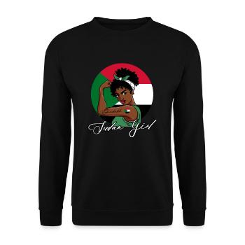 Unbreakable Sudan Girl - Unisex Pullover - Schwarz - Vorne - Alina (178cm) & Michal (187cm)