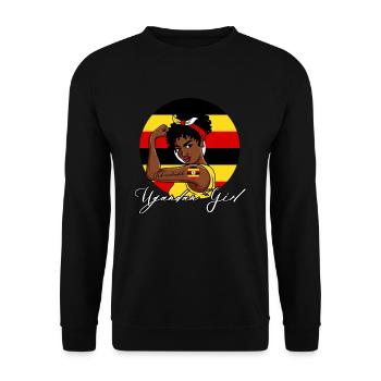 Unzerbrechliches ugandisches Mädchen - Unisex Pullover - Schwarz - Vorne - Alina (178cm) & Michal (187cm)