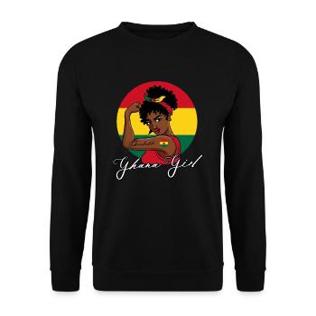 Unbreakable Ghana Girl - Unisex Pullover - Schwarz - Vorne - Alina (178cm) & Michal (187cm)