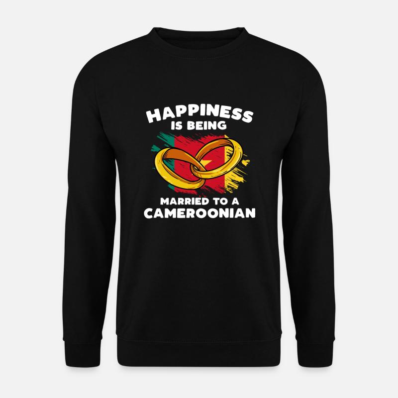 Glück ist, mit einem Kameruner verheiratet zu sein - Unisex Pullover - Schwarz