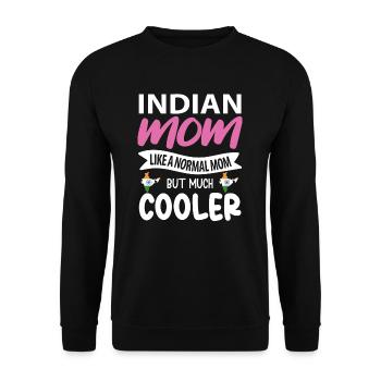 Indisches Muttergeschenk - Unisex Pullover - Schwarz - Vorne - Alina (178cm) & Michal (187cm)