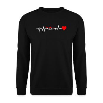 Indonésie Heartbeat Cadeau - Sweat-shirt Unisexe - noir - Devant - Alina (178cm) & Michal (187cm)