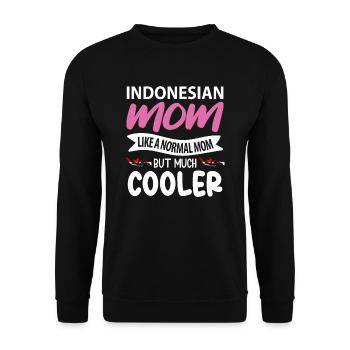 Indonesien Mama Geschenk - Unisex Pullover - Schwarz - Vorne - Alina (178cm) & Michal (187cm)