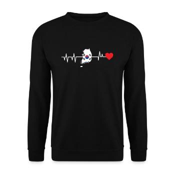 South Korea heartbeat gift - Unisex Sweatshirt - black - Front - Alina (178cm) & Michal (187cm)