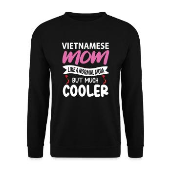 Vietnamesisches Muttergeschenk - Unisex Pullover - Schwarz - Vorne - Alina (178cm) & Michal (187cm)