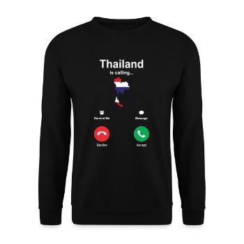 Thailand calls gift - Unisex Sweatshirt - black - Front - Alina (178cm) & Michal (187cm)