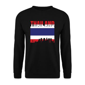 Thaïlande Drapeau Skyline Cadeau - Sweat-shirt Unisexe - noir - Devant - Alina (178cm) & Michal (187cm)