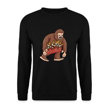 Kanadische Poutine Pommes Frites Mittagessen - Unisex Pullover - Schwarz - Vorne - Alina (178cm) & Michal (187cm)