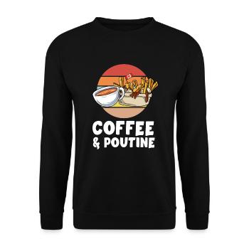 Kanadische Poutine Pommes Frites Mittagessen - Unisex Pullover - Schwarz - Vorne - Alina (178cm) & Michal (187cm)