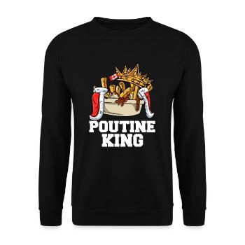 Kanadische Poutine Pommes Frites Mittagessen - Unisex Pullover - Schwarz - Vorne - Alina (178cm) & Michal (187cm)