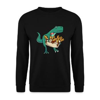 Kanadische Poutine Pommes Frites Mittagessen - Unisex Pullover - Schwarz - Vorne - Alina (178cm) & Michal (187cm)