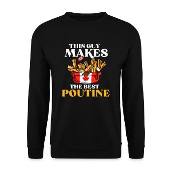 Kanadische Poutine Pommes Frites Mittagessen - Unisex Pullover - Schwarz - Vorne - Alina (178cm) & Michal (187cm)