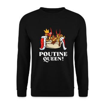 Kanadische Poutine Pommes Frites Mittagessen - Unisex Pullover - Schwarz - Vorne - Alina (178cm) & Michal (187cm)