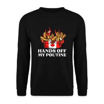 Kanadische Poutine Pommes Frites Mittagessen - Unisex Pullover - Schwarz - Vorne - Alina (178cm) & Michal (187cm)