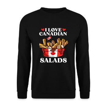 Kanadische Poutine Pommes Frites Mittagessen - Unisex Pullover - Schwarz - Vorne - Alina (178cm) & Michal (187cm)