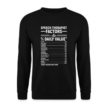 Sprachtherapeut Logopäde Geschenk - Unisex Pullover - Schwarz - Vorne - Alina (178cm) & Michal (187cm)