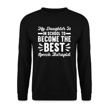 Sprachtherapeut Logopäde Geschenk - Unisex Pullover - Schwarz - Vorne - Alina (178cm) & Michal (187cm)