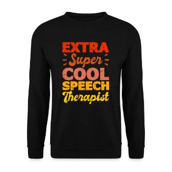 Sprachtherapeut Logopäde Geschenk - Unisex Pullover - Schwarz - Vorne - Alina (178cm) & Michal (187cm)
