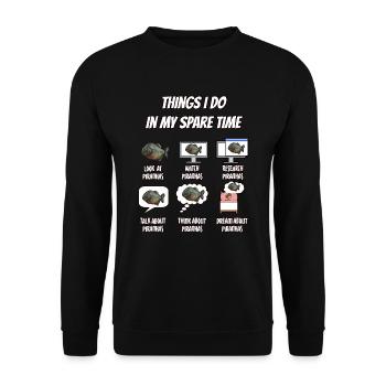 Piranha Geschenk - Unisex Pullover - Schwarz - Vorne - Alina (178cm) & Michal (187cm)