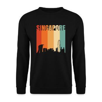 Singapur - Unisex Pullover - Schwarz - Vorne - Alina (178cm) & Michal (187cm)