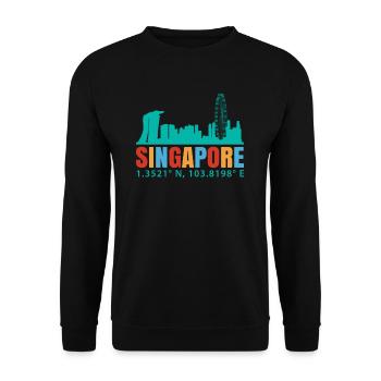 Singapur - Unisex Pullover - Schwarz - Vorne - Alina (178cm) & Michal (187cm)