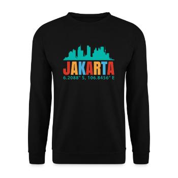 Jakarta - Unisex Sweatshirt - black - Front - Alina (178cm) & Michal (187cm)