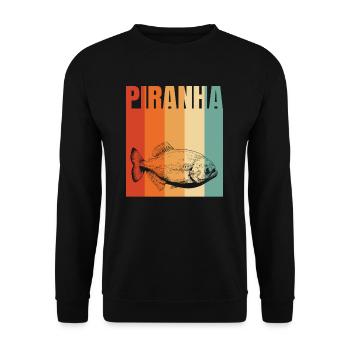 Piranha-Geschenkidee - Unisex Pullover - Schwarz - Vorne - Alina (178cm) & Michal (187cm)