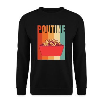 Kanadische Poutine Pommes Frites Mittagessen - Unisex Pullover - Schwarz - Vorne - Alina (178cm) & Michal (187cm)