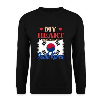 Süd Korea - Unisex Pullover - Schwarz - Vorne - Alina (178cm) & Michal (187cm)