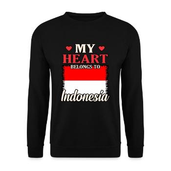 Indonesien - Unisex Pullover - Schwarz - Vorne - Alina (178cm) & Michal (187cm)