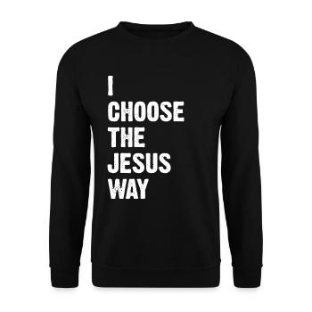 Je choisis la voie de Jésus - Sweat-shirt Unisexe - noir - Devant - Alina (178cm) & Michal (187cm)