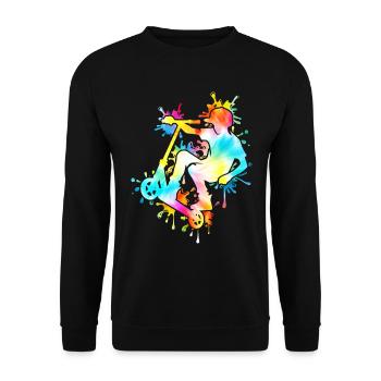 Tie Dye Rider Teenager Roller - Unisex Pullover - Schwarz - Vorne - Alina (178cm) & Michal (187cm)
