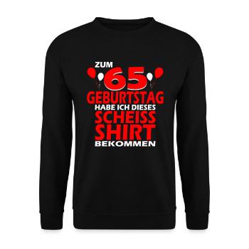 65 Jahre Lustiges 65 Geburtstag Birthday Geschenk - Unisex Pullover - Schwarz - Vorne - Alina (178cm) & Michal (187cm)