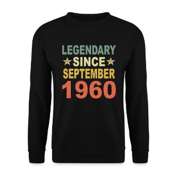 65 Years Birthday September 1960 Year Gift - Unisex Sweatshirt - black - Front - Alina (178cm) & Michal (187cm)