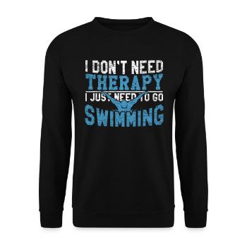 Schwimmen - Unisex Pullover - Schwarz - Vorne - Alina (178cm) & Michal (187cm)