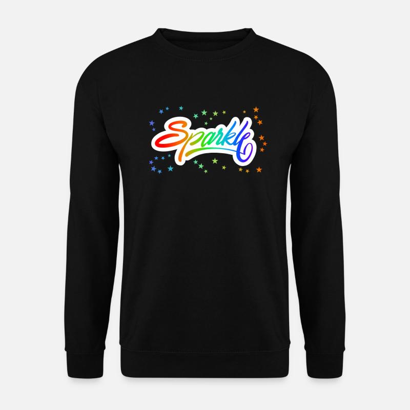 Sparkle glitzer sterne regenbogen - Unisex Pullover - Schwarz