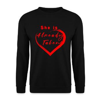 sie ist schon vergeben - Unisex Pullover - Schwarz - Vorne - Alina (178cm) & Michal (187cm)
