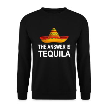 Die Antwort Tequila Mexico Party - Unisex Pullover - Schwarz - Vorne - Alina (178cm) & Michal (187cm)