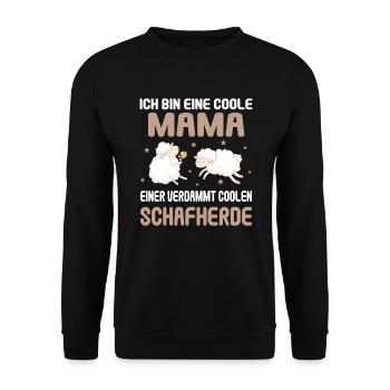 Coole Mama Coolen Schafherde Familie Kinder - Unisex Pullover - Schwarz - Vorne - Alina (178cm) & Michal (187cm)