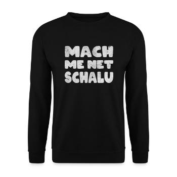 Schalu Uhrdialekt Mundart Schwäbisch - Unisex Pullover - Schwarz - Vorne - Alina (178cm) & Michal (187cm)
